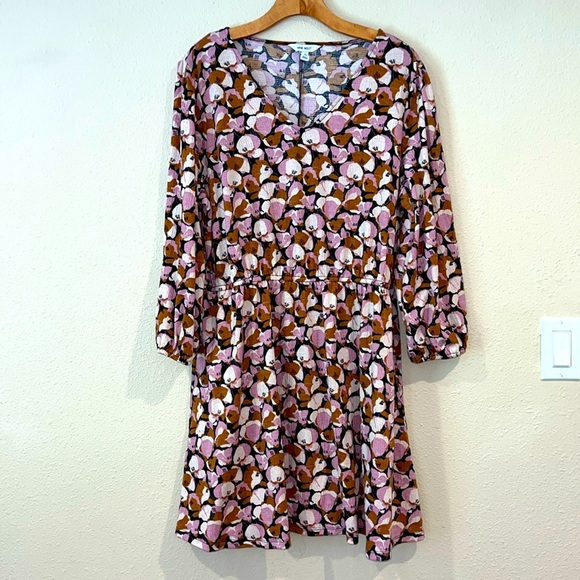 Women’s Nine West modern abstract graphic  Cinched Waist Blouson Dress Size XL - Picture 1 of 2